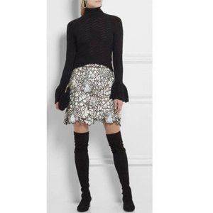 Self Portrait "Poppy" Floral Guipure Lace Skirt